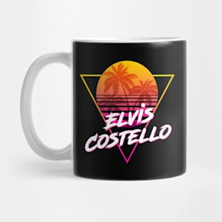 Elvis Costello - Proud Name Retro 80s Sunset Aesthetic Design Mug